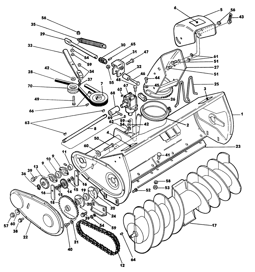 Collector Housing 2 Diagram and Parts List for 62542C (K00000001-K99999999)(1991) Lawn Boy Lawn Tractor